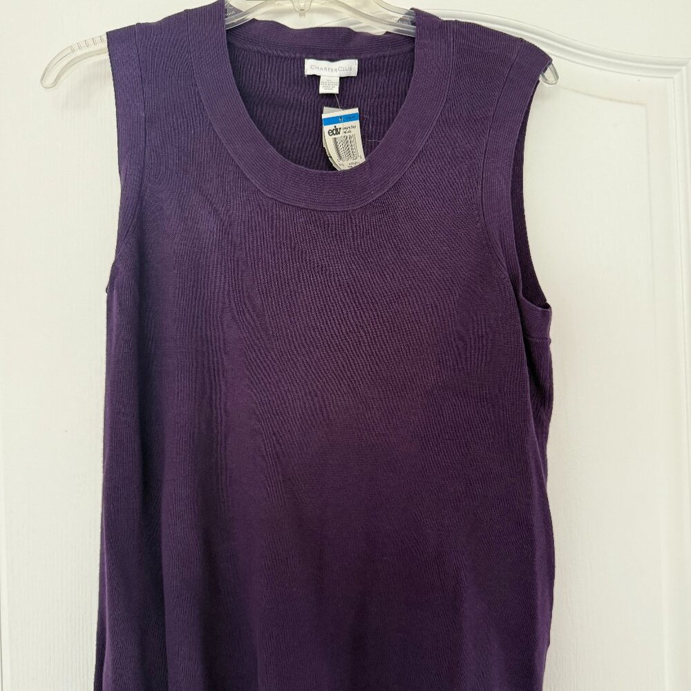 NWT XL Charter Club Sleeveless Top- Color Eggplant